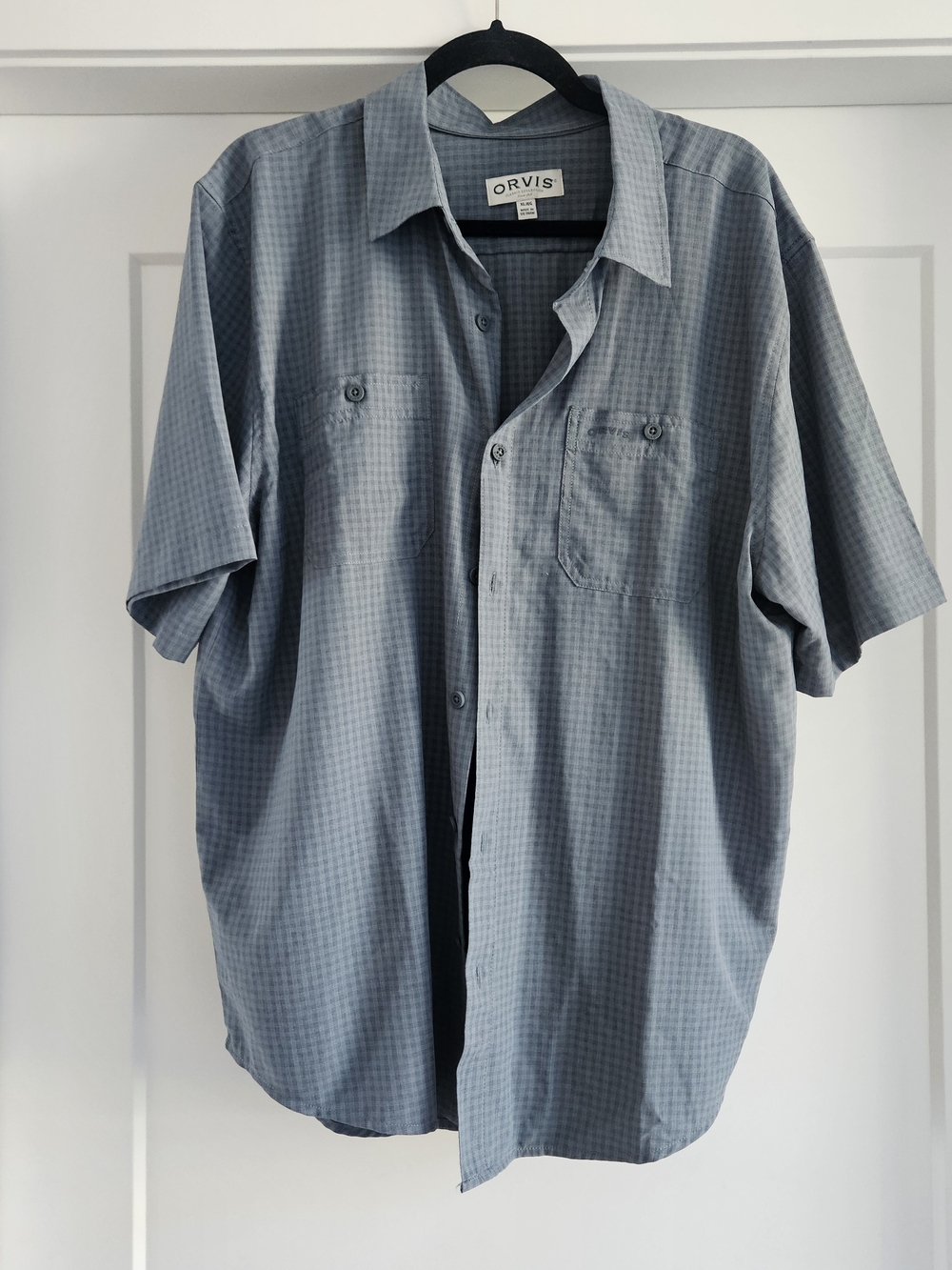 Orvis Light Blue Short-Sleeve Button-Down Shirt Size XL